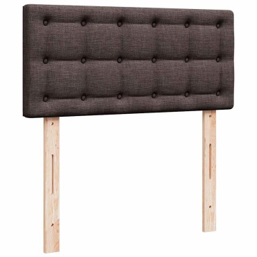 vidaXL Κρεβάτι Boxspring με Στρώμα Σκούρο Καφέ 90x200 εκ. Υφασμάτινο