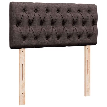 vidaXL Κρεβάτι Boxspring με Στρώμα Σκούρο Καφέ 90x200 εκ. Υφασμάτινο