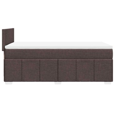 vidaXL Κρεβάτι Boxspring με Στρώμα Σκούρο Καφέ 90x200 εκ. Υφασμάτινο