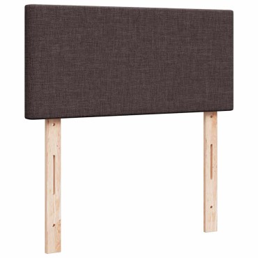 vidaXL Κρεβάτι Boxspring με Στρώμα Σκούρο Καφέ 90x200 εκ. Υφασμάτινο