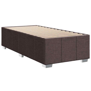 vidaXL Κρεβάτι Boxspring με Στρώμα Σκούρο Καφέ 90x200 εκ. Υφασμάτινο