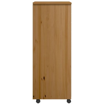 vidaXL Ντουλάπι Κυλιόμενο με Συρτάρια MOSS Μελί Καφέ Μασίφ Ξύλο Πεύκου 53x39x103cm 1 τεμ.