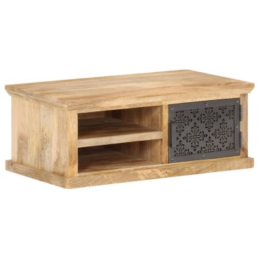 vidaXL Τραπεζάκι Σαλονιού με Πόρτα 90x50x35cm από Μασίφ Ξύλο Μάνγκο 1 τεμ.