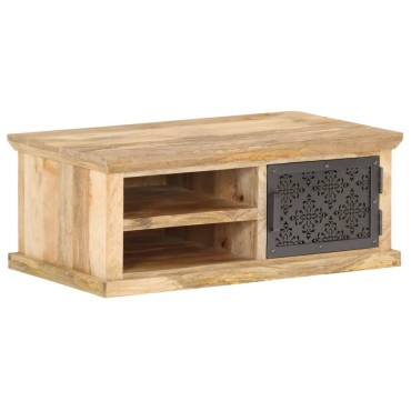 vidaXL Τραπεζάκι Σαλονιού με Πόρτα 90x50x35cm από Μασίφ Ξύλο Μάνγκο 1 τεμ.