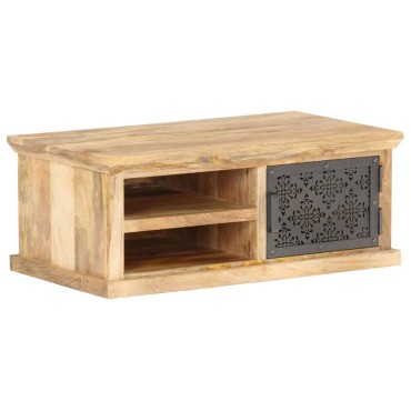 vidaXL Τραπεζάκι Σαλονιού με Πόρτα 90x50x35cm από Μασίφ Ξύλο Μάνγκο 1 τεμ.