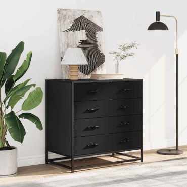 vidaXL Συρταριέρα Μαύρη 70x41x70cm από Επεξεργασμένο Ξύλο 1 τεμ.