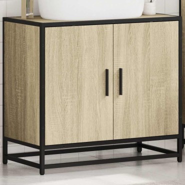 vidaXL Ντουλάπι Νιπτήρα Μπάνιου Sonoma Δρυς 65x33x60cm Επεξ. Ξύλο 1 τεμ.