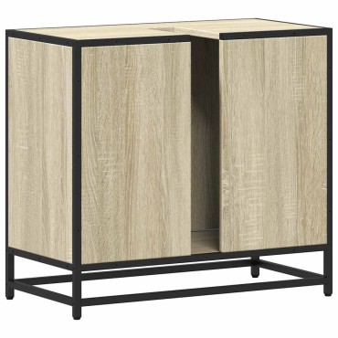 vidaXL Ντουλάπι Νιπτήρα Μπάνιου Sonoma Δρυς 65x33x60cm Επεξ. Ξύλο 1 τεμ.