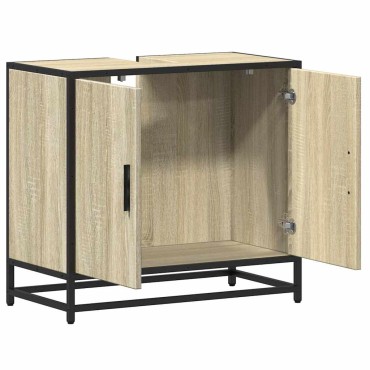 vidaXL Ντουλάπι Νιπτήρα Μπάνιου Sonoma Δρυς 65x33x60cm Επεξ. Ξύλο 1 τεμ.