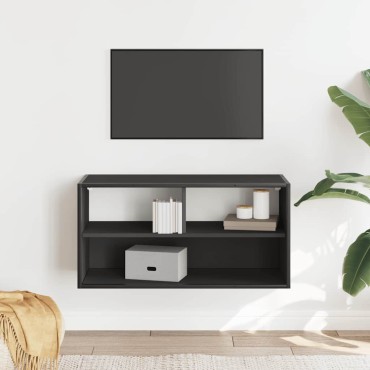 vidaXL Έπιπλο Τηλεόρασης Μαύρο 80x31x39,5cm Επεξεργ. Ξύλο / Μέταλλο