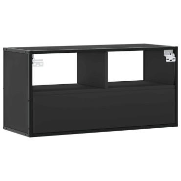 vidaXL Έπιπλο Τηλεόρασης Μαύρο 80x31x39,5cm Επεξεργ. Ξύλο / Μέταλλο