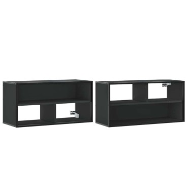 vidaXL Έπιπλο Τηλεόρασης Μαύρο 80x31x39,5cm Επεξεργ. Ξύλο / Μέταλλο