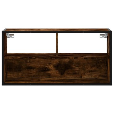 vidaXL Έπιπλο Τηλεόρασης Καπνιστή Δρυς 80x31x39,5cm Επεξ.Ξύλο/Μέταλλο