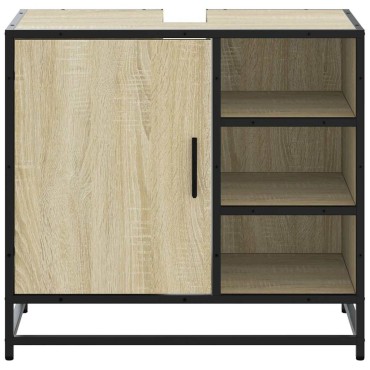 vidaXL Ντουλάπι Νιπτήρα Μπάνιου Sonoma Δρυς 65x33x60cm Επεξ. Ξύλο 1 τεμ.
