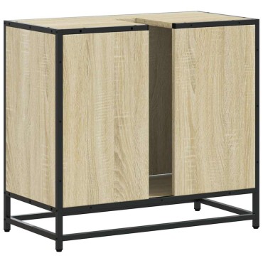 vidaXL Ντουλάπι Νιπτήρα Μπάνιου Sonoma Δρυς 65x33x60cm Επεξ. Ξύλο 1 τεμ.