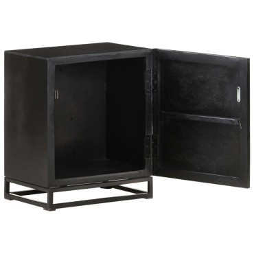 vidaXL Κομοδίνο μαύρο 40x30x50cm Μασίφ Ξύλο Ακακίας και Μάνγκο 1 τεμ.