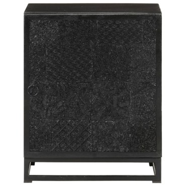 vidaXL Κομοδίνο μαύρο 40x30x50cm Μασίφ Ξύλο Ακακίας και Μάνγκο 1 τεμ.