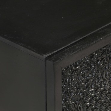 vidaXL Κομοδίνο μαύρο 40x30x50cm Μασίφ Ξύλο Ακακίας και Μάνγκο 1 τεμ.