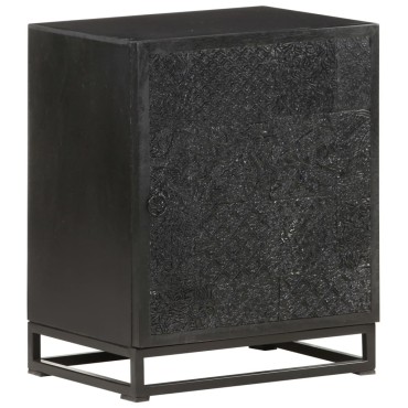 vidaXL Κομοδίνο μαύρο 40x30x50cm Μασίφ Ξύλο Ακακίας και Μάνγκο 1 τεμ.