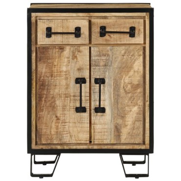 vidaXL Ντουλάπι με 2 Συρτάρια 53x31x72cm Μασίφ Ξύλο Μάνγκο/Σίδηρος 1 τεμ.