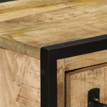 vidaXL Ντουλάπι με 2 Συρτάρια 53x31x72cm Μασίφ Ξύλο Μάνγκο/Σίδηρος 1 τεμ.