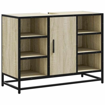 vidaXL Ντουλάπι Μπάνιου Νιπτήρα Sonoma Δρυς 80x33x60cm Επεξ. Ξύλο