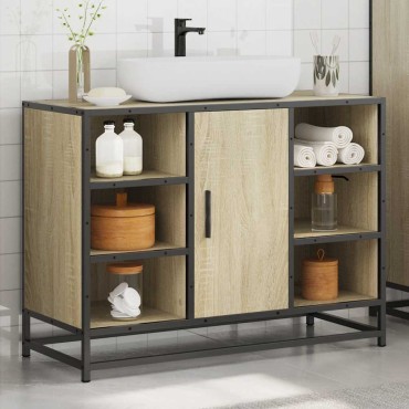 vidaXL Ντουλάπι Μπάνιου Νιπτήρα Sonoma Δρυς 80x33x60cm Επεξ. Ξύλο