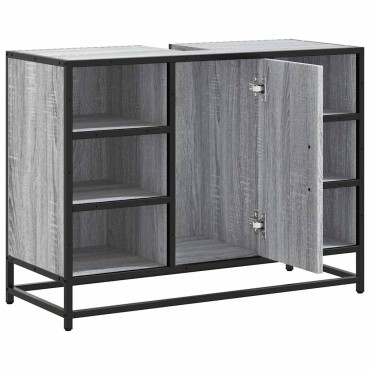vidaXL Ντουλάπι Μπάνιου Νιπτήρα Γκρι Sonoma 80x33x60cm Επεξ. Ξύλο
