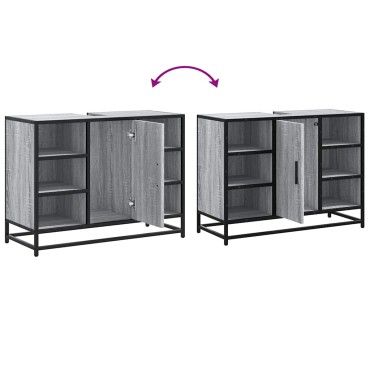 vidaXL Ντουλάπι Μπάνιου Νιπτήρα Γκρι Sonoma 80x33x60cm Επεξ. Ξύλο