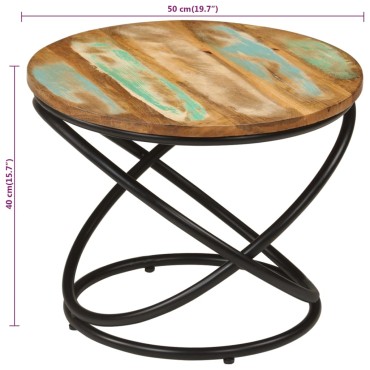 vidaXL Τραπεζάκι Σαλονιού 50x40cm Μασίφ Ανακυκλωμένο Ξύλο & Ατσάλι 1 τεμ.