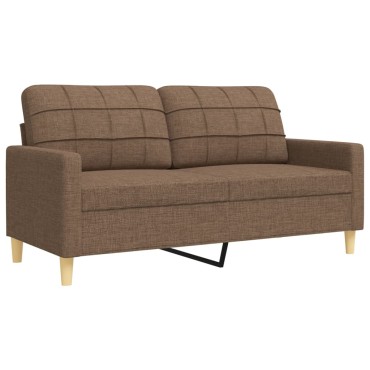 vidaXL Σετ Σαλονιού 2 τεμ. Καφέ Υφασμάτινο 157x77x80cm  Διθέσιος Τριθέσιος