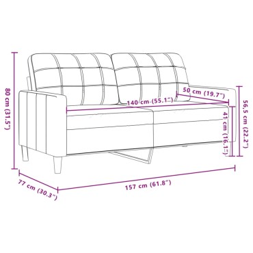vidaXL Σετ Σαλονιού 2 τεμ. Καφέ Υφασμάτινο 157x77x80cm  Διθέσιος Τριθέσιος