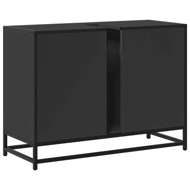 vidaXL Ντουλάπι Μπάνιου Νιπτήρα Μαύρο 80x33x60cm Επεξ. Ξύλο
