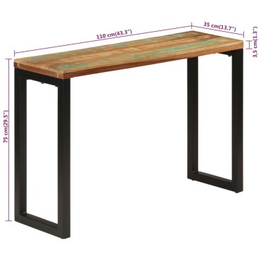 vidaXL Τραπέζι Κονσόλα 110x35x75cm από Μασίφ Ανακυκλωμένο Ξύλο 1 τεμ.