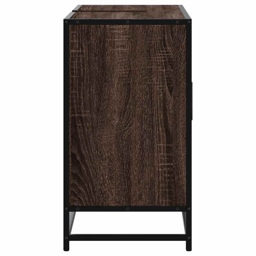 vidaXL Ντουλάπι Μπάνιου Νιπτήρα Καφέ Δρυς 80x33x60cm Επεξ. Ξύλο