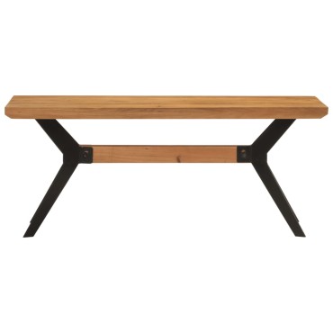 vidaXL Πάγκος Τραπεζαρίας 110x40x46cm Μασίφ Ξύλο Ακακίας/Ατσάλι 1 τεμ.