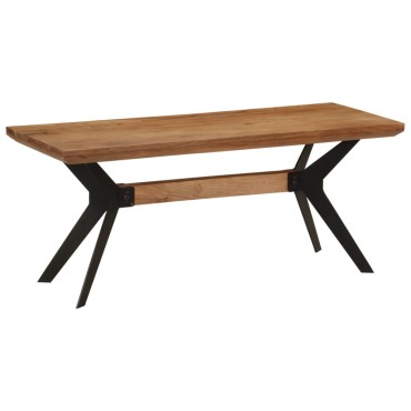 vidaXL Πάγκος Τραπεζαρίας 110x40x46cm Μασίφ Ξύλο Ακακίας/Ατσάλι 1 τεμ.