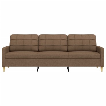 vidaXL Καναπές Τριθέσιος Καφέ Υφασμάτινος 226x77x80cm 1 τεμ.