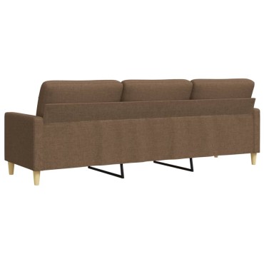 vidaXL Καναπές Τριθέσιος Καφέ Υφασμάτινος 226x77x80cm 1 τεμ.