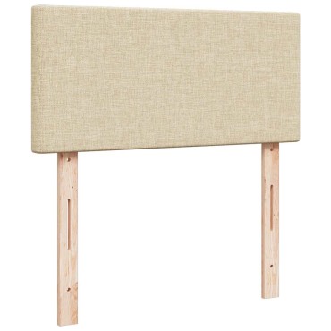 vidaXL Οθωμανικό κρεβάτι με στρώμα Cream 90x200cm ύφασμα