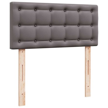 vidaXL Οθωμανικό κρεβάτι με στρώμα Γκρι 90x200cm Faux Leather