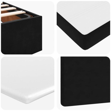 vidaXL Οθωμανικό κρεβάτι με στρώμα & LEDs Μαύρο 120x190cm Velvet