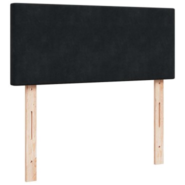 vidaXL Οθωμανικό κρεβάτι με στρώμα & LEDs Μαύρο 120x190cm Velvet