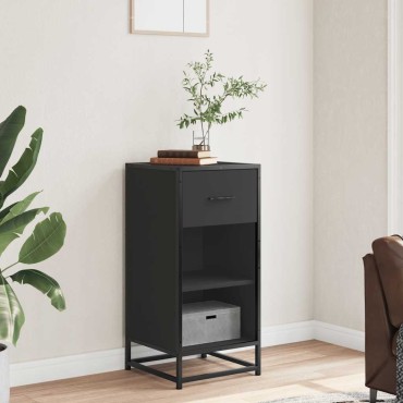 vidaXL Ραφιέρα Καφέ Δρυς 35,5x35x76cm Επεξ. Ξύλο + Μέταλλο 1 τεμ.