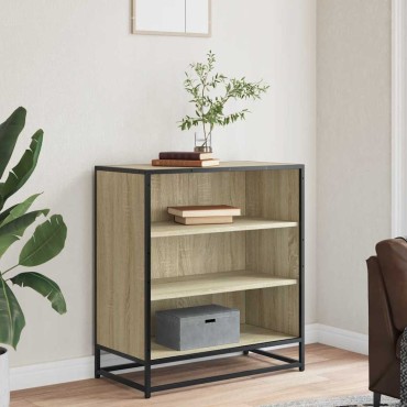 vidaXL Sideboard Sonoma Oak 68x35x76cm Κατασκευασμένο ξύλο και μέταλλο 1 τεμ.