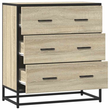 vidaXL Sideboard Sonoma Oak 68x35x76cm Κατασκευασμένο ξύλο και μέταλλο 1 τεμ.