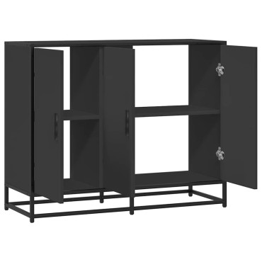 vidaXL Συρταριέρα Μαύρη 94x35x76cm από Επεξεργασμένο Ξύλο 1 τεμ.