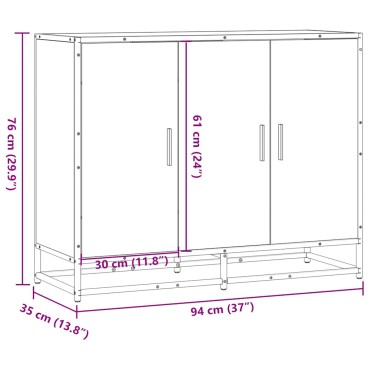 vidaXL Συρταριέρα Μαύρη 94x35x76cm από Επεξεργασμένο Ξύλο 1 τεμ.