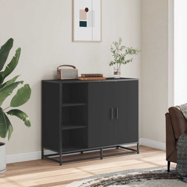 vidaXL Συρταριέρα Μαύρη 92x35x76cm από Επεξεργασμένο Ξύλο 1 τεμ.