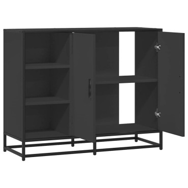 vidaXL Συρταριέρα Μαύρη 92x35x76cm από Επεξεργασμένο Ξύλο 1 τεμ.